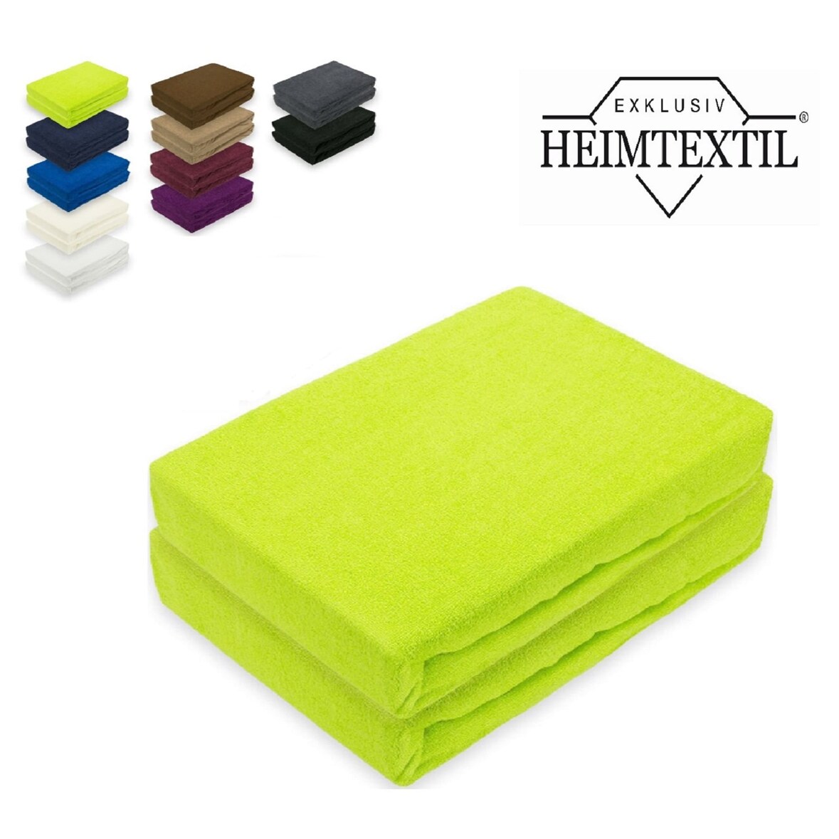 Doppelpack Marke Frottee Spannbettlaken Limette/Apfelgrün 180 x 200 cm