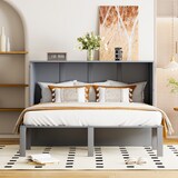 thumbnail of Vertikales Klappbett 140x200 mit Lattenrost, platzsparendes Wandbett, Hochschrank-Design, multifunktional, robust, einfach bedienbar, Grau