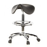 thumbnail of Hocker / Drehhocker / Arbeitsstuhl / Sattel TOP WORK 13 Hartschaum schwarz Chrom hjh OFFICE