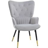 thumbnail of HOMCOM Sillón Individual Sillón Orejero Butaca de Salón Moderno Tapizado en Terciopelo con Respaldo Alto Reposabrazos y Patas de Acero 68x72x103 cm