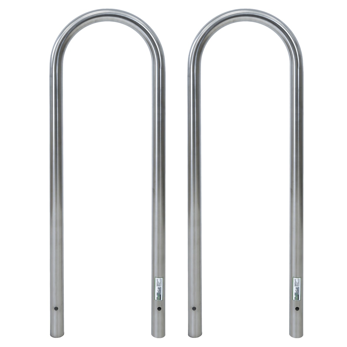 2 x Fahrradanlehnbügel 115 x 41 cm Edelstahl Ø 49 mm grau