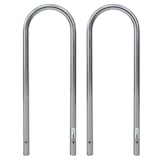 thumbnail of 2 x Fahrradanlehnbügel 115 x 41 cm Edelstahl Ø 49 mm grau