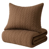 thumbnail of Bettwäsche 155x220 cm Braun Winter Plüsch Damast Premium Cashmere Touch geprägtes Design Blumen mit Reißverschluss extra warm flauschig