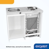 thumbnail of Exquisit Mini-Küche Pantry KK1085 weiss | Kühlschrank mit 76 l Nutzinhalt | Masse-Kochfeld | Edelstahl-Spüle | Spülschrank