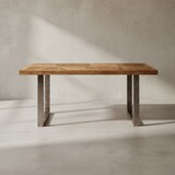 thumbnail of Esstisch Mango Massivholz Esszimmertisch 180x76,5 x90 cm, Küchentisch Loft Natur, Holztisch Massiv mit Metallgestell, Industrial