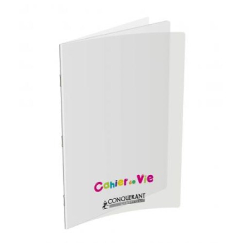 Lot de 10 Cahier de Vie Classique PP piqué 24x32, 96p./48 feuilles 90g/m², ligné/uni, incolore