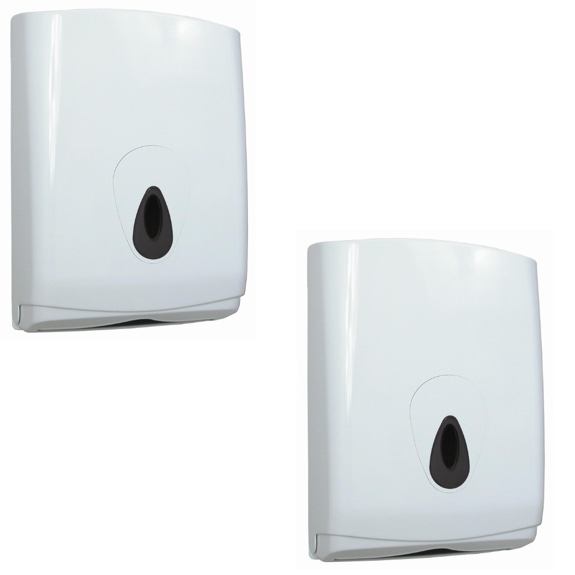 2 PlastiQline Papierhandtuchspender MIDI - Kunststoff  - Handtuchspender grau