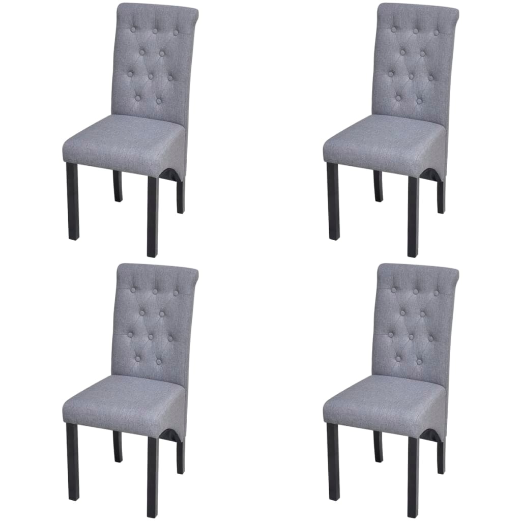 Chaises à manger lot de 4 gris clair tissu Modèle Urelis
