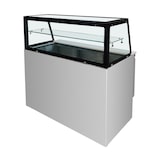 thumbnail of Skyrainbow Saladette 3 deuren, 137 x 70 recht glazen opbouw, helder glas met zwarte rand