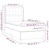 thumbnail of vidaXL Boxspringbett mit Matratze & LED Hellgrau 90x200 cm Stoff