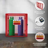 thumbnail of Opvouwbare Gaas Opslagkooi voor Gasflessen Rood – 90cm x 80cm x 43cm