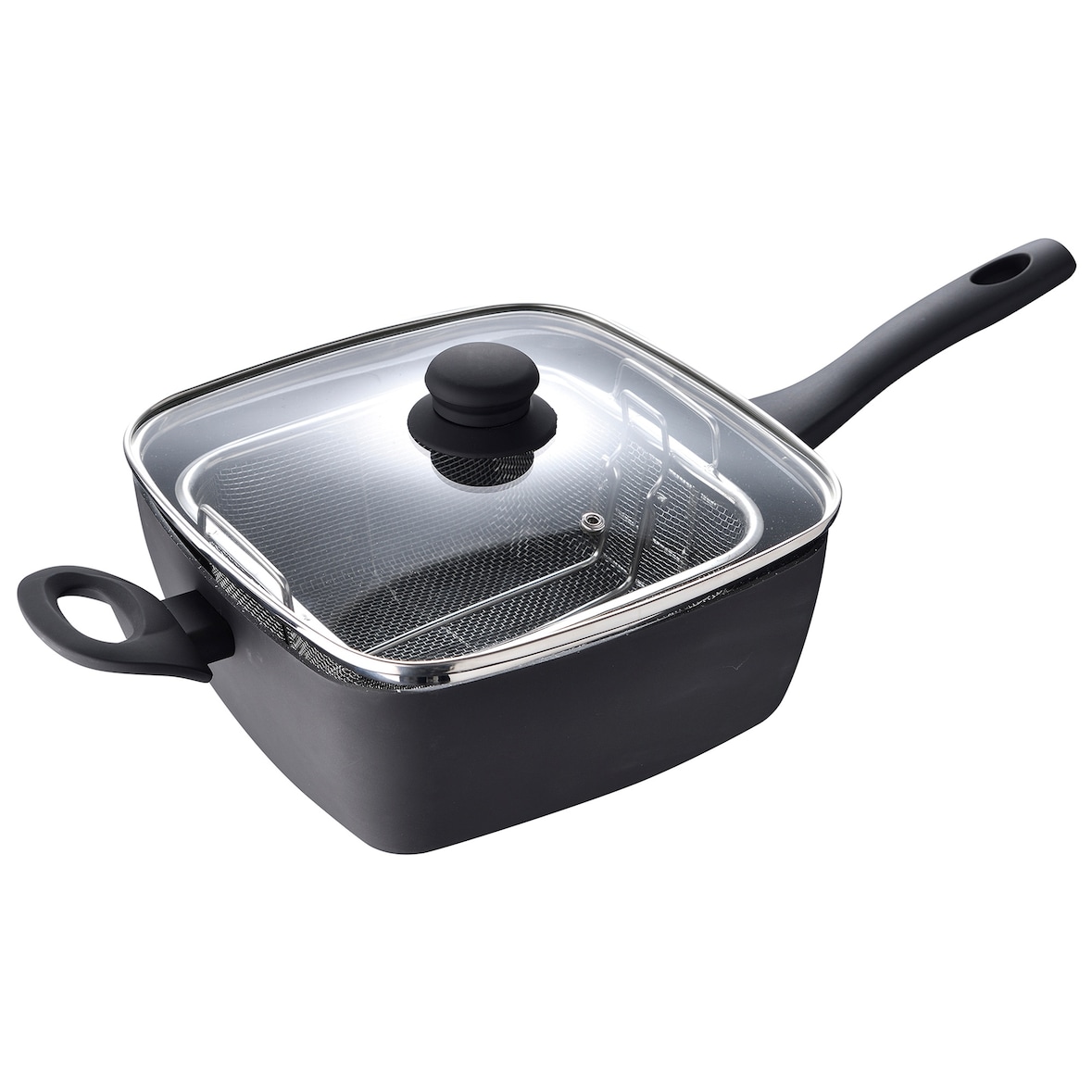 San Ignacio Optimum Plus - Vierkante Koekenpan 24x24x9,5cm Geperst Aluminium Inductie met Deksel