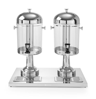 Dispensador de jugo Hendi con grifo de drenaje antigoteo y refrigeración, y 2 x 8 litros