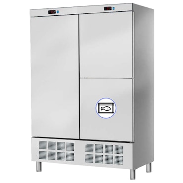 EURAST - Armoire frigorifique mixte 2 portes 560x542 et 1 poisson dep. poisson - 1400x720x2070 mm - 810 W 230/1V - 79120609