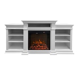 thumbnail of Elektrische haard vloerhaard BIDEN in wit hout L179 x D48 x H85