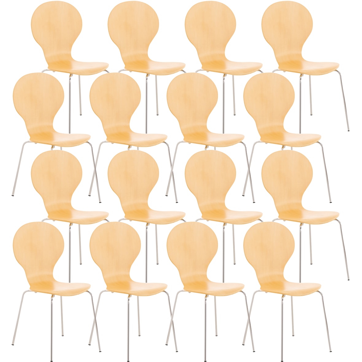 16 x Stapelstuhl DIEGO natura