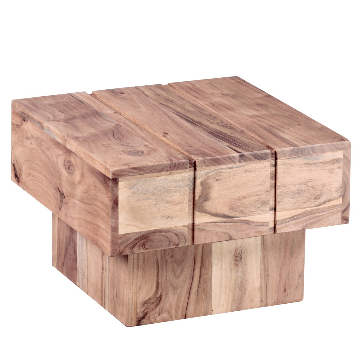 FineBuy Beistelltisch Massivholz Wohnzimmertisch Ø 44cm Couchtisch Landhaus-Stil