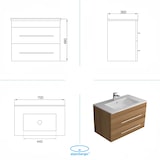 thumbnail of Alpenberger Waschtisch mit Unterschrank | Badmöbel Set Keramik Waschbecken | Waschbeckenunterschrank Vormontiert | Waschplatz mit SoftClose Schubladen