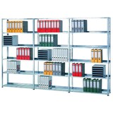 thumbnail of Anbauregal, Büro-Fachbodenregal Schraubsystem MULTIplus150, 2000 x 1000 x 600 mm (HxBxT), 6 Fachböden, verzinkt, mit Mittelanschag