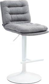 thumbnail of DELUKE® Barhocker TURIN - Grau, Stoff, Weiß | Barhocker mit Lehne Barstuhl Tresenhocker Tresenstuhl Kneipenhocker Kneipenstuhl