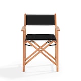 thumbnail of Lot de 2 chaises pliantes en bois d'eucalyptus et textilène noir - Oviala