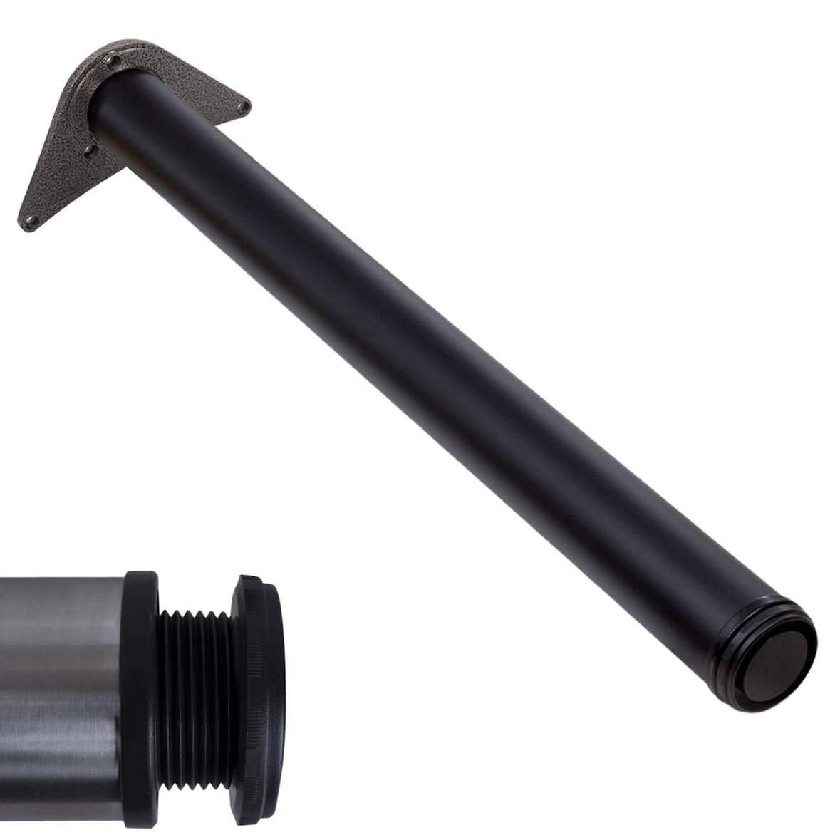 Tischbeine höhenverstellbar Ø60mm Schwarz Matt für Schreibtisch Esstisch Länge 710mm