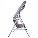 thumbnail of Hollywoodschaukel HWC-D61, Gartenschaukel Hängeschaukel Bank, 3-Sitzer UV 50+ verstellbares Dach 197x185cm ~ dunkelgrau