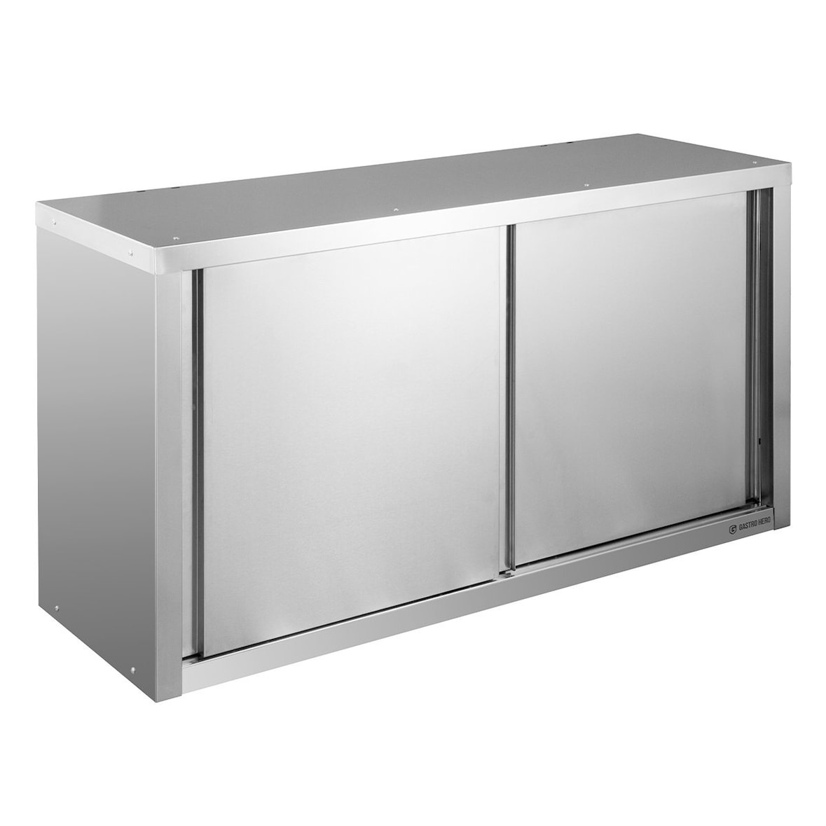 GastroHero Wandhängeschrank Edelstahl 1000x400 mm mit Schiebetüren AISI 201 45 kg Tragkraft Hängeschrank Küche Gastro Basic Serie