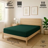 thumbnail of EXKLUSIV HEIMTEXTIL Marke Jersey Spannbettlaken 90 x 200 cm Dunkelgrün 100% Baumwolle Öko - Tex Zertifiziert Bed-Sheet Bettlaken Spannbetttuch Topper