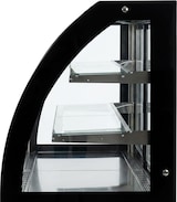 thumbnail of Romux® Kühlvitrine für Konditorei Standgerät 2 Böden Gebogenes Glas Schwarz 300 Liter Umluftkühlung | Professionelle Vitrinen