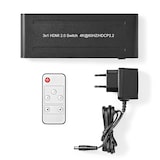 thumbnail of Nedis HDMI  Schalter - 3-Port port(s) - 3x HDMI Input - 1x HDMI Output - 4K@60Hz - 18 Gbps - ferngesteuert - Metall - Anthrazit