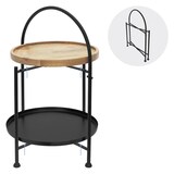 thumbnail of Beistelltisch Tisch Couchtisch Sofatisch 2 Ebenen Metall Holz Schwarz Rund Ø35cm