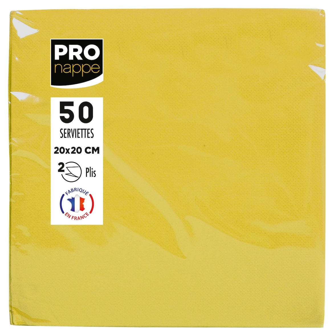 Pronappe SV622024I 16x Packung mit 50 Cocktail-Servietten, mikrogeprägt, Tissue, 2-lagig - 20x20cm - Gelb