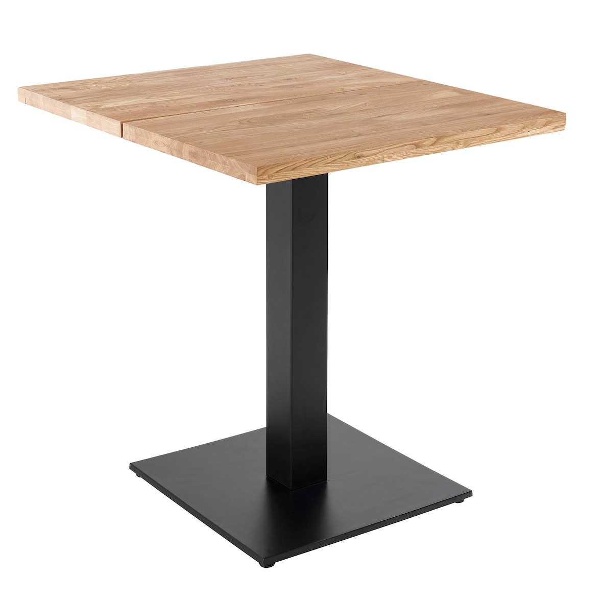 Mesa de comedor de 70 x 70 cm con bordes rectos de roble