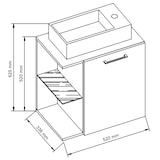 thumbnail of VCM Badmöbel Waschtisch Hausa Honig-Eiche H. 63 x B. 52 x T. 34 cm