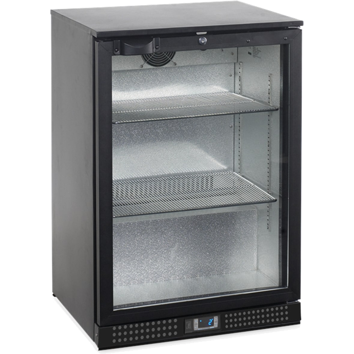 Frigorífico para bebidas BA121GE con 128 litros - 1 puerta, cerradura, refrigeración asistida por ventilador