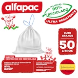 thumbnail of Alfapac - Bolsas de Basura 50L 68x75cm con Autocierre, 8 Rollos x 15 Unidades (80% Reciclado)