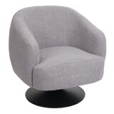 thumbnail of Lounge-Sessel HWC-J76, Cocktailsessel Sessel drehbar, Bouclé Stoff Metall ~ hellgrau