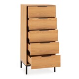 thumbnail of Commode haute Auri 5 tiroirs couleur Chêne