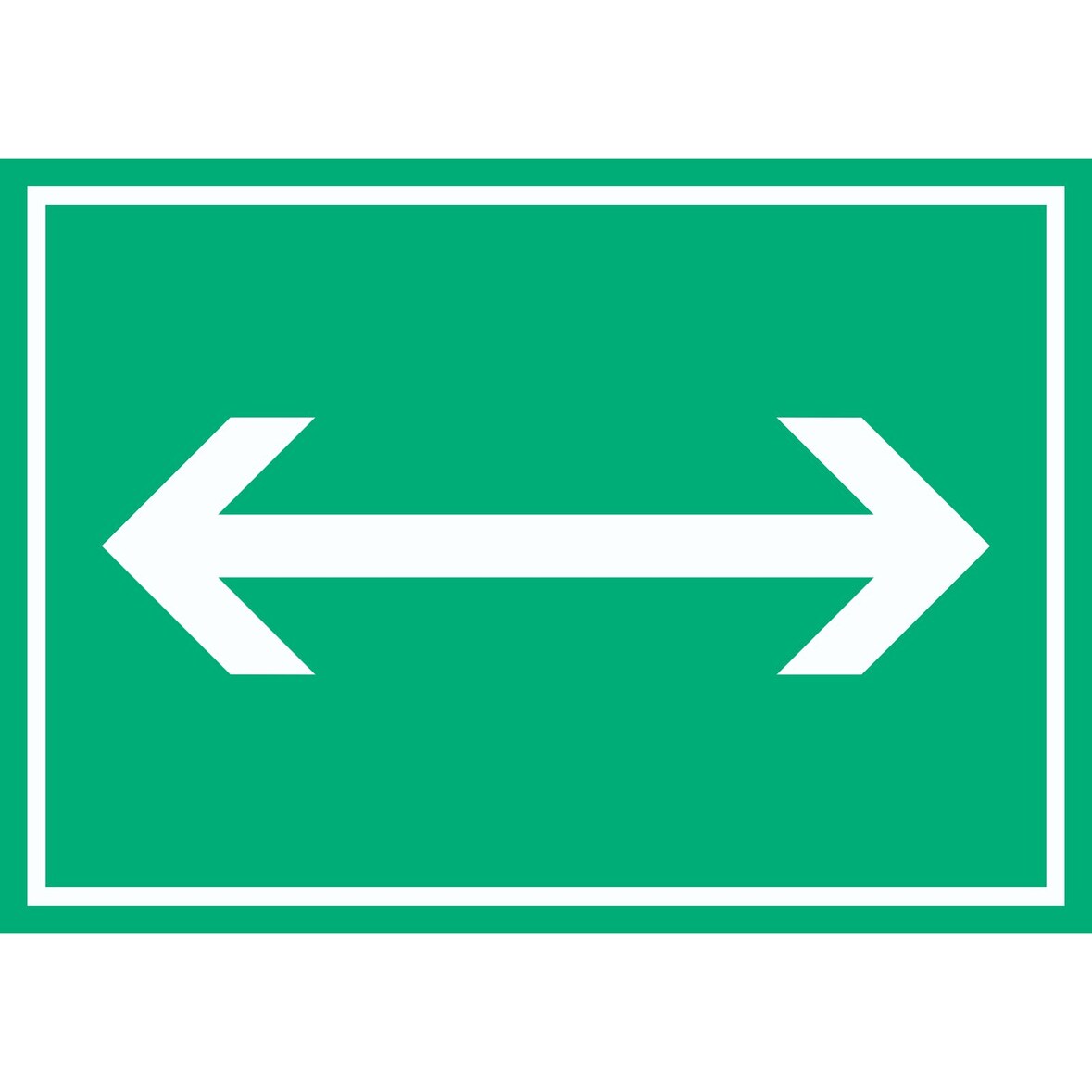 Richtungspfeil rechts links Schild waagerecht weiss grün Pfeil A6 (105x148mm)