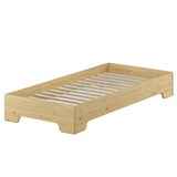 thumbnail of Kastenbett Jugend Bett, Holz-Bett 90x200 Massivholz Kiefer mit Rollrost Matratze 60.56-09M