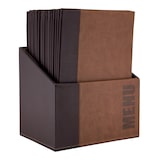 thumbnail of Securit® Trendy Lederstil-Menühüllen im Kasten - (je 1 Doppelinsert, zeigt 4x A4) - 20er-Set