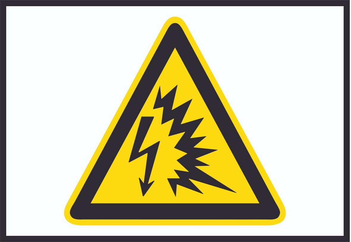 Achtung Lichtbogen Symbol A2 Rückseite selbstklebend Schild