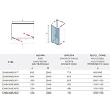 thumbnail of Porta Doccia Saloon Fumè Profili Neri H200 6mm - 115 cm
