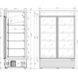 thumbnail of Iarp Armario frigorifico doble puerta de cristal, refrigeracion, 1250x786x2035 mm, 1240 litros, ventilado, blanco