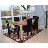 thumbnail of Conjunto de 6 cadeiras de sala de jantar Cadeira de cozinha Cadeira Latina, COURO ~ preto, pernas escuras