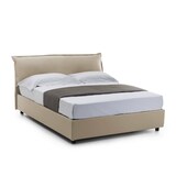 thumbnail of Dmora Letto matrimoniale Clio, Letto contenitore sfoderabile con testiera e giroletto contenitore imbottiti, adatto per materasso 160x190 cm, Beige