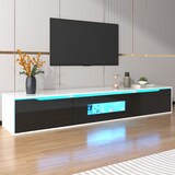 thumbnail of Merax Lowboard TV-Schrank, Hochglanz-TV-Schrank, farblich passend zu Schwarz und Weiß, mit farbwechselnder LED-Beleuchtung