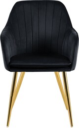 thumbnail of Esszimmerstuhl SULIS - Samt Schwarz 60x86x57 cm Gold | Essstühle Esszimmerstühle Küchenstühle Wohnzimmerstühle