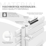 thumbnail of LuxeBath Badheizkörper Iron EM 500x1200mm Weiß mit Anschlussgarnitur Thermostat Eckform Handtuchwärmer Handtuchtrockner